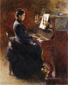 セオドア・ロビンソン Painting - ピアノを弾く少女 セオドア・ロビンソン